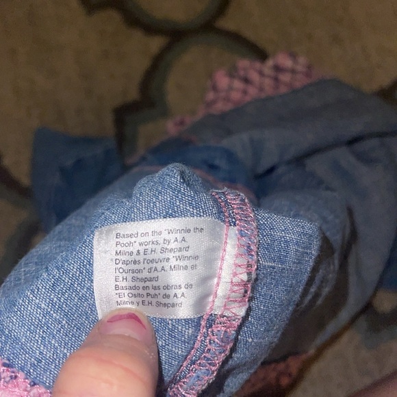 Vintage Winnie the Pooh Disney Kids Denim Shirt with Pink Stitching size 5t - Picture 5 of 5
